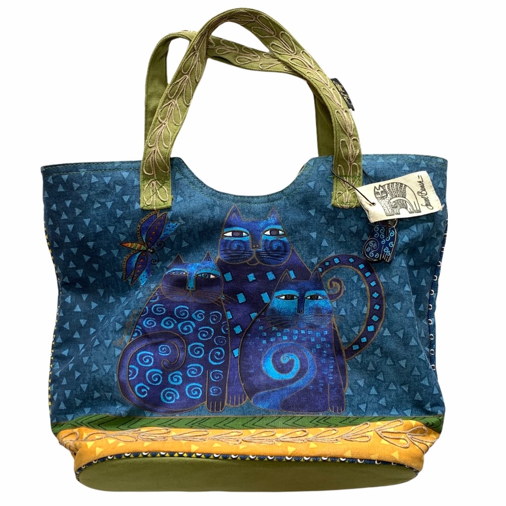 Laurel Burch Zippered Tote Cat Pattern - image 1